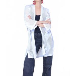 NEW FUNSPORT pattern knit cardigan in white